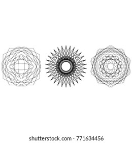 Holiday patterns of stars of snowflakes and flowers for gifts geometric pentagram