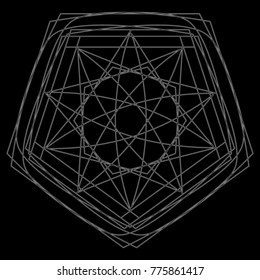 Holiday patterns of stars of snowflakes and flowers for gifts geometric pentagram