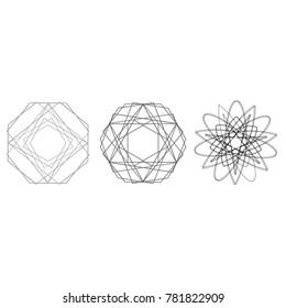 Holiday patterns of stars of snowflakes and flowers for gifts geometric pentagram