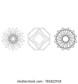 Holiday patterns of stars of snowflakes and flowers for gifts geometric pentagram