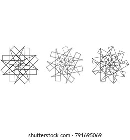 Holiday patterns of stars of snowflakes and flowers for gifts geometric pentagram