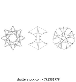 Holiday patterns of stars of snowflakes and flowers for gifts geometric pentagram