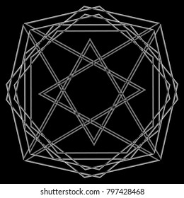 Holiday patterns of stars of snowflakes and flowers for gifts geometric pentagram