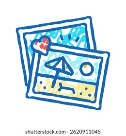 holiday photo summer doodle icon sketch vector. holiday photo summer sign. isolated symbol illustration