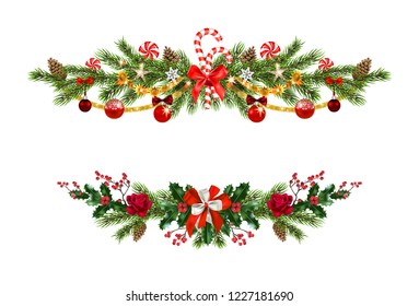 Holiday pine decor set