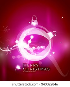 Holiday pink abstract background, winter snowflakes, Christmas and New Year design template, light shiny modern vector illustration