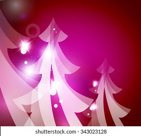 Holiday pink abstract background, winter snowflakes, Christmas and New Year design template, light shiny modern vector illustration