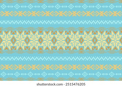 Patrón de arte de píxeles de Festiva con Formas geométricas: diseño de Navidades en Colores animados: perfecto para todas las Edades, ideal para bufandas, mantas, manteles, alfombras, decoraciones, patrón étnico