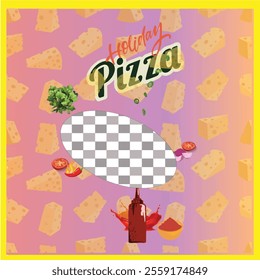 Holiday Pizza Illustrated With background 