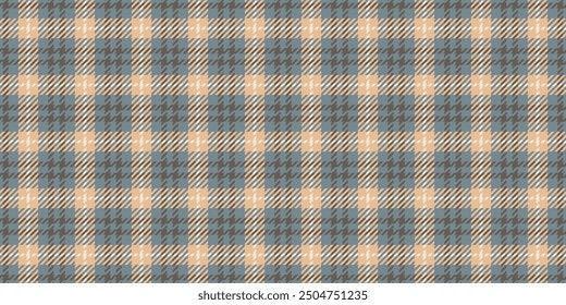 Holiday plaid textile check, britain tartan background vector. Rough fabric pattern texture seamless in pastel and orange colors palette.