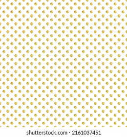 Patrón de puntos polka de vacaciones con brillo de oro. Ilustración vectorial con pequeños círculos de confeti dorados sobre fondo blanco. textura geométrica sin soldadura con manchas amarillas. 
