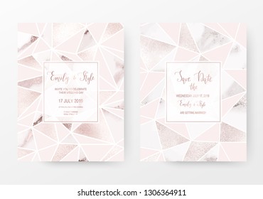 Stylish Dusty Pink Gold Geometric Vector Stock Vector (Royalty Free ...