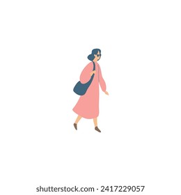 holiday pose of woman in pink dress beautiful