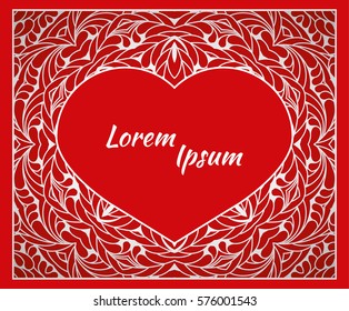 Holiday, postcard, frame for congratulations on Valentine's Day, invitation, holiday, wedding, Declaration of love. Vector background of the mandala.