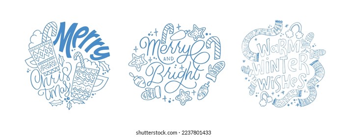 Holiday poster. Winter card.Merry Christmas and happy new year - cute postcard. Lettering label for poster, banner, web, sale, t-shirt design. New year holiday greeting card. Winter Pattern background