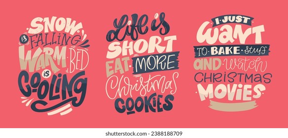 Holiday poster. Winter card.Merry Christmas and happy new year - cute postcard. Lettering label for poster, banner, web, sale, t-shirt design. New year holiday greeting card.