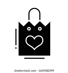 Holiday present black icon, concept illustration, vector flat symbol, glyph sign.
