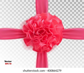 holiday present gift package vector illustration. Sign of happy women's day, silk ribbon with bow. Web design element, wedding, birthday card decoration element.8th of march on transparent background
