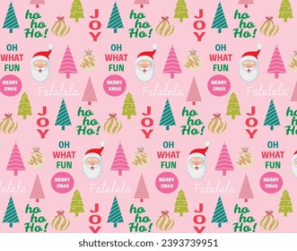 holiday print, Santa Claus, Christmas trees, Joe