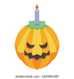 Holiday pumpkin icon isometric vector. Pumpkin halloween. Cute smile