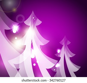 Holiday purple abstract background, winter snowflakes, Christmas and New Year design template, light shiny modern vector illustration