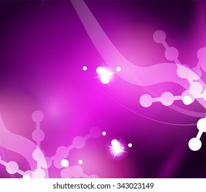 Holiday purple abstract background, winter snowflakes, Christmas and New Year design template, light shiny modern vector illustration