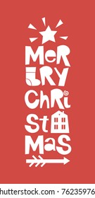 Holiday quotes Merry Christmas. Poster Card Greeting
