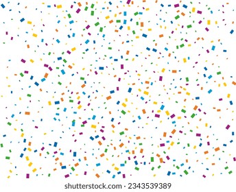 Holiday Rectangular Confetti. Light Rainbow glitter confetti background. Colored festive texture