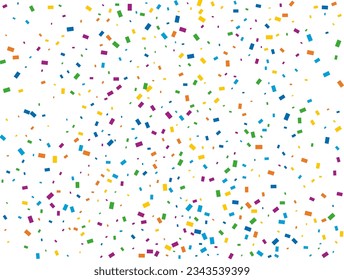 Holiday Rectangular Confetti. Light Rainbow glitter confetti background. Colored festive texture