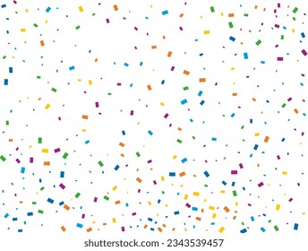 Holiday Rectangular Confetti. Light Rainbow glitter confetti background. Colored festive texture