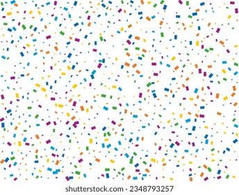 Holiday Rectangular Confetti. Light Rainbow glitter confetti background. Colored festive texture