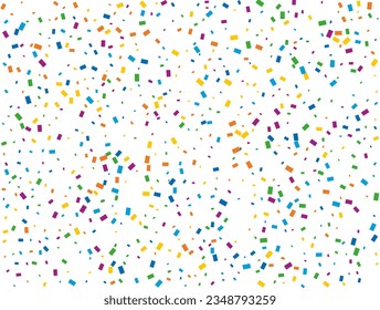 Holiday Rectangular Confetti. Light Rainbow glitter confetti background. Colored festive texture