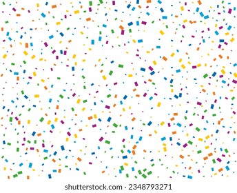 Holiday Rectangular Confetti. Light Rainbow glitter confetti background. Colored festive texture