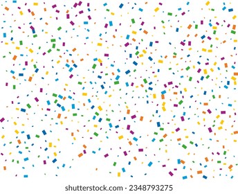 Holiday Rectangular Confetti. Light Rainbow glitter confetti background. Colored festive texture