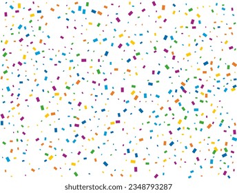 Holiday Rectangular Confetti. Light Rainbow glitter confetti background. Colored festive texture