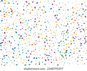 Holiday Rectangular Confetti. Light Rainbow glitter confetti background. Colored festive texture