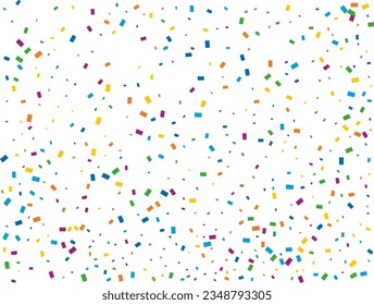 Holiday Rectangular Confetti. Light Rainbow glitter confetti background. Colored festive texture