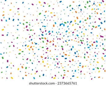 Holiday Rectangular Confetti. Light Rainbow glitter confetti background. Colored festive texture