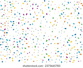 Holiday Rectangular Confetti. Light Rainbow glitter confetti background. Colored festive texture