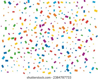 Holiday Rectangular Confetti. Light Rainbow glitter confetti background. Colored festive texture