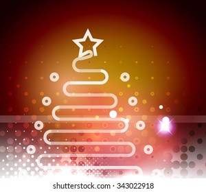 Fondo abstracto de color rojo de vacaciones, copos de nieve de invierno, plantilla de diseño de Navidad y Año Nuevo, ilustración vectorial moderna brillante de luz