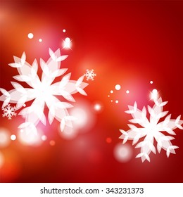 Abstrakter Hintergrund für Feiertage, Winterschneeflocken, Design-Vorlage für Weihnachts- und Neujahr, hellglänzende moderne Vektorgrafik