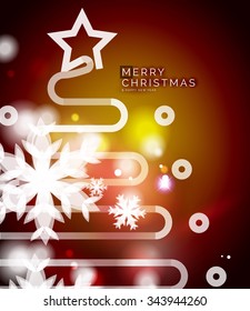 Abstrakter Hintergrund für Feiertage, Winterschneeflocken, Design-Vorlage für Weihnachts- und Neujahr, hellglänzende moderne Vektorgrafik