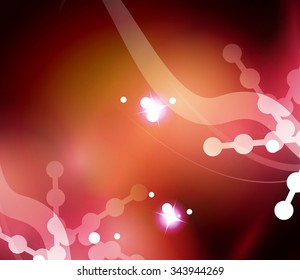 Holiday red abstract background, winter snowflakes, Christmas and New Year design template, light shiny modern vector illustration