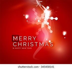 Fundo abstrato vermelho feriado, flocos de neve de inverno, Natal e Ano Novo modelo de design, luz brilhante ilustração vetor moderno