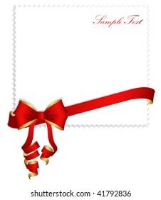  Holiday red bow isolated and paper