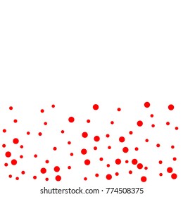 Holiday Red Confetti Dotted Background. Bubbles Circle Dots. Network Design, Technology Science, Vector Illustration. Perfect For Logo, Banner, Icon, New year Background.