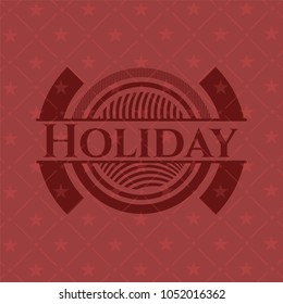 Holiday red emblem. Vintage.