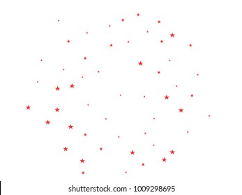 Holiday red starry background. Tiny stars. Confetti celebration, Falling red abstract decoration for party, birthday celebrate, anniversary or event, festive. Festival decor.