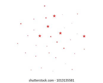 Holiday red starry background. Tiny stars. Confetti celebration, Falling red abstract decoration for party, birthday celebrate, anniversary or event, festive. Festival decor.